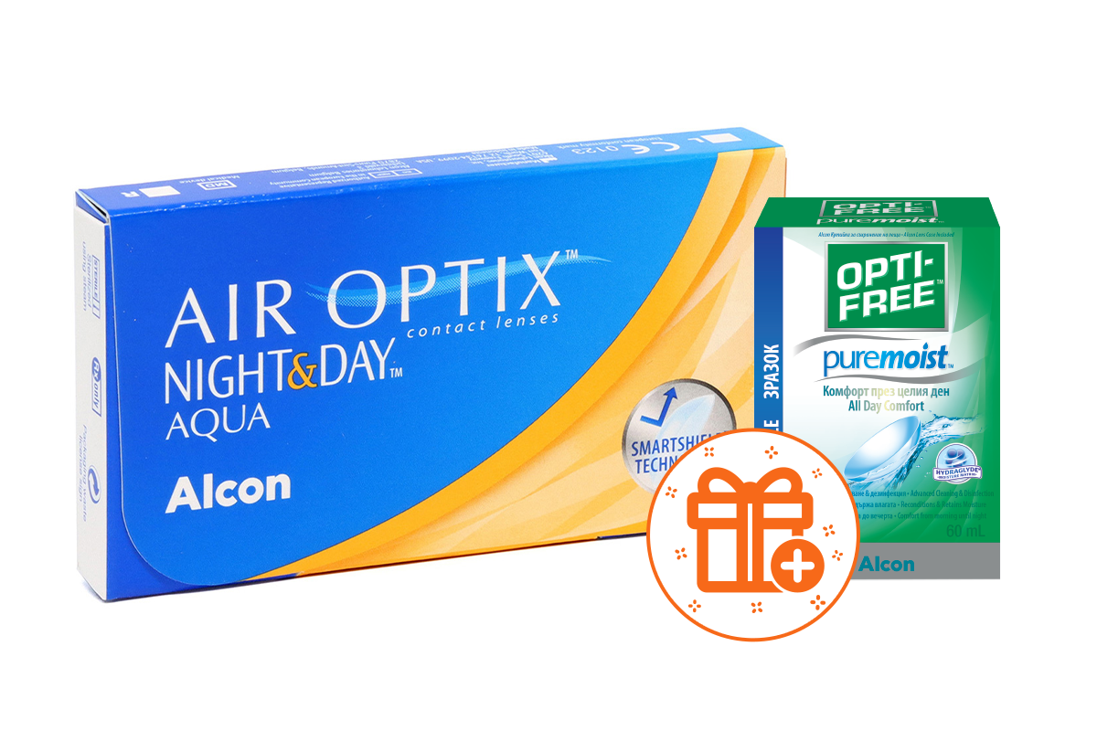 Мягкие контактные линзы Контактные линзы Air Optix Night&Day Aqua Фото №2 - linza.ua